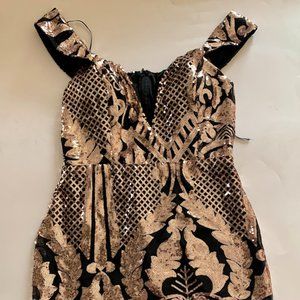 Trac Sequin Dress | Size: Small | Black/Gold